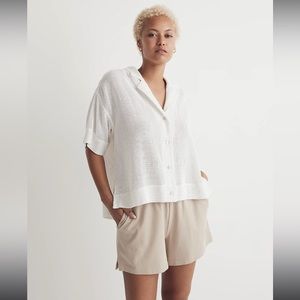 Madewell cotton mesh camp shirt